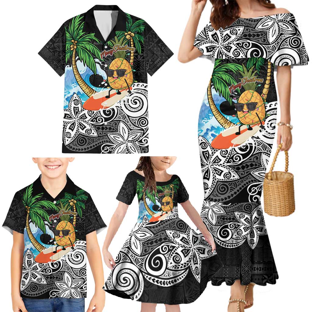 Tropical Christmas Polynesian Family Matching Mermaid Dress and Hawaiian Shirt Funny Surfing Pineapple LT7 - Polynesian Pride