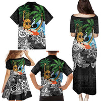 Tropical Christmas Polynesian Family Matching Puletasi and Hawaiian Shirt Funny Surfing Pineapple LT7 - Polynesian Pride