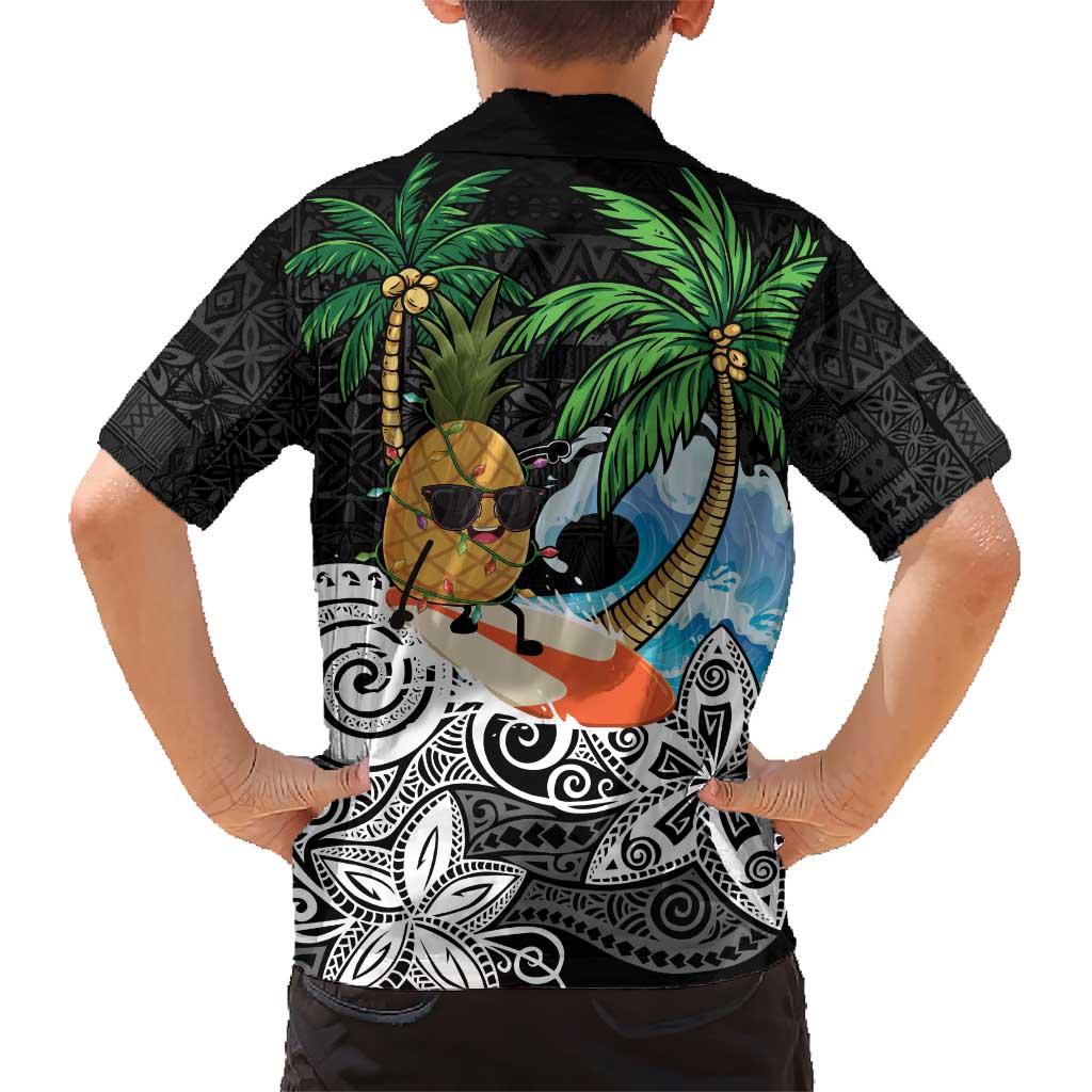 Tropical Christmas Polynesian Family Matching Short Sleeve Bodycon Dress and Hawaiian Shirt Funny Surfing Pineapple LT7 - Polynesian Pride