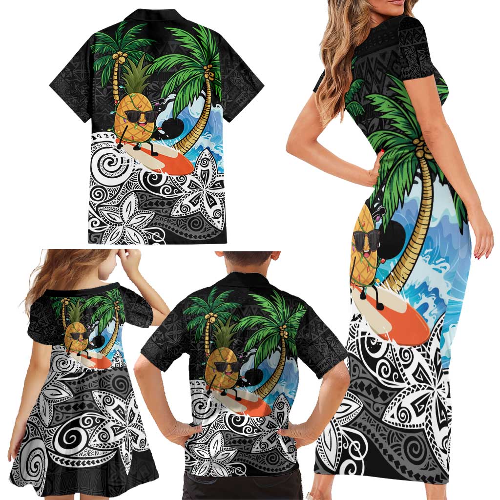 Tropical Christmas Polynesian Family Matching Short Sleeve Bodycon Dress and Hawaiian Shirt Funny Surfing Pineapple LT7 - Polynesian Pride