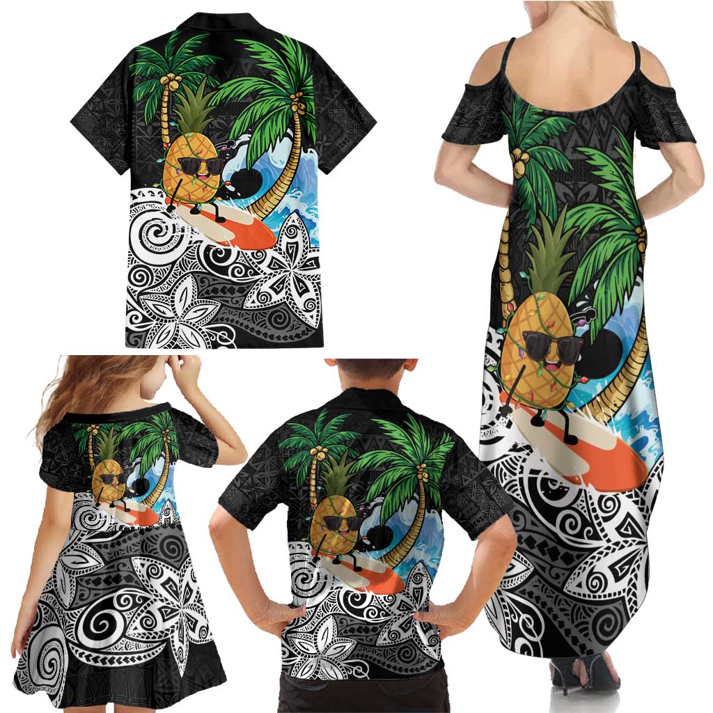Tropical Christmas Polynesian Family Matching Summer Maxi Dress and Hawaiian Shirt Funny Surfing Pineapple LT7 - Polynesian Pride
