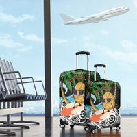 Tropical Christmas Polynesian Luggage Cover Funny Surfing Pineapple