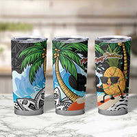 Tropical Christmas Polynesian Tumbler Cup Funny Surfing Pineapple LT7 - Polynesian Pride