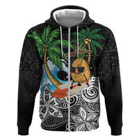 Tropical Christmas Polynesian Zip Hoodie Funny Surfing Pineapple LT7 Zip Hoodie Black - Polynesian Pride