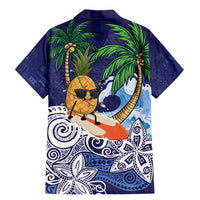 Tropical Christmas Polynesian Family Matching Mermaid Dress and Hawaiian Shirt Funny Surfing Pineapple Blue LT7 - Polynesian Pride