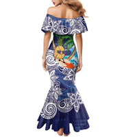 Tropical Christmas Polynesian Family Matching Mermaid Dress and Hawaiian Shirt Funny Surfing Pineapple Blue LT7 - Polynesian Pride