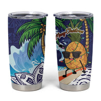 Tropical Christmas Polynesian Tumbler Cup Funny Surfing Pineapple Blue LT7 Blue - Polynesian Pride