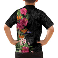 Hawaii Flowers Tribal Pattern Family Matching Tank Maxi Dress and Hawaiian Shirt LT9 - Polynesian Pride