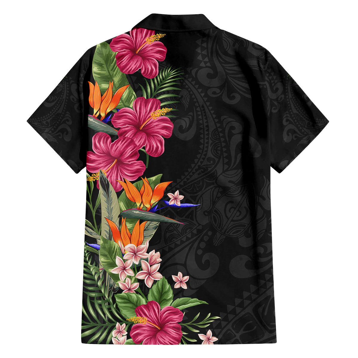Hawaii Flowers Tribal Pattern Family Matching Tank Maxi Dress and Hawaiian Shirt LT9 - Polynesian Pride