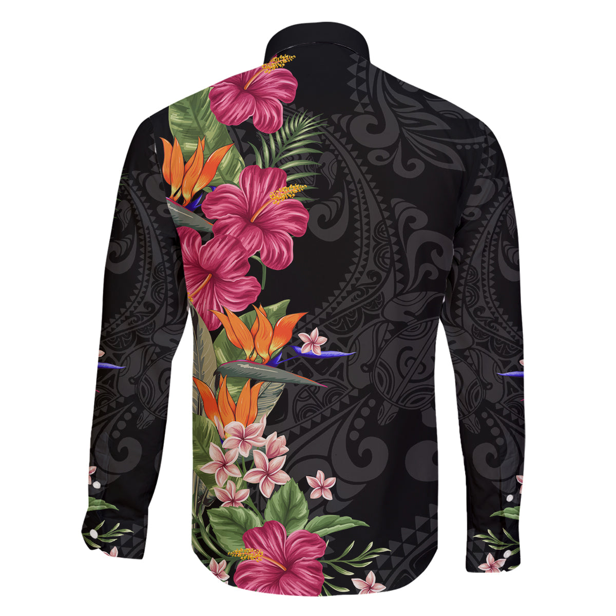 Hawaii Flowers Tribal Pattern Family Matching Tank Maxi Dress and Hawaiian Shirt LT9 - Polynesian Pride