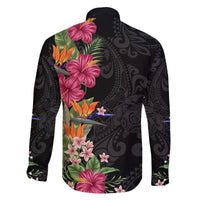 Hawaii Flowers Tribal Pattern Family Matching Tank Maxi Dress and Hawaiian Shirt LT9 - Polynesian Pride