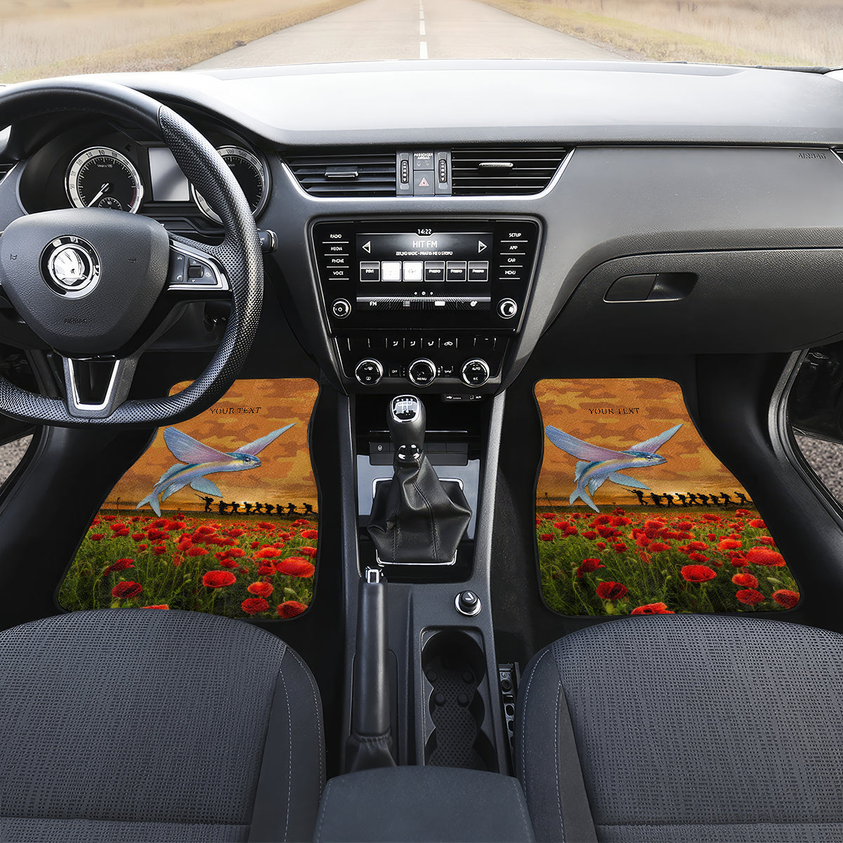Cook Islands ANZAC Day Personalised Car Mats with Poppy Field LT9 - Polynesian Pride