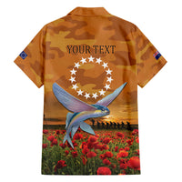Cook Islands ANZAC Day Personalised Family Matching Off Shoulder Short Dress and Hawaiian Shirt with Poppy Field LT9 - Polynesian Pride
