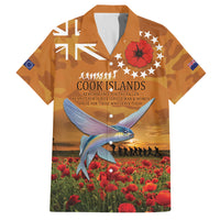 Cook Islands ANZAC Day Personalised Family Matching Tank Maxi Dress and Hawaiian Shirt with Poppy Field LT9 Dad's Shirt - Short Sleeve Art - Polynesian Pride
