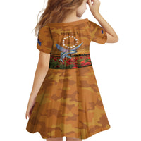 Cook Islands ANZAC Day Personalised Kid Short Sleeve Dress with Poppy Field LT9 - Polynesian Pride