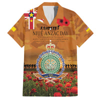 Niue ANZAC Day Personalised Family Matching Off Shoulder Long Sleeve Dress and Hawaiian Shirt with Poppy Field LT9 Dad's Shirt - Short Sleeve Art - Polynesian Pride