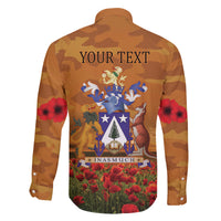 Norfolk Island ANZAC Day Personalised Family Matching Off Shoulder Long Sleeve Dress and Hawaiian Shirt with Poppy Field LT9 - Polynesian Pride