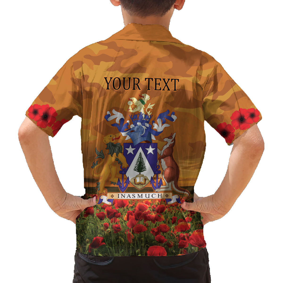 Norfolk Island ANZAC Day Personalised Family Matching Summer Maxi Dress and Hawaiian Shirt with Poppy Field LT9 - Polynesian Pride