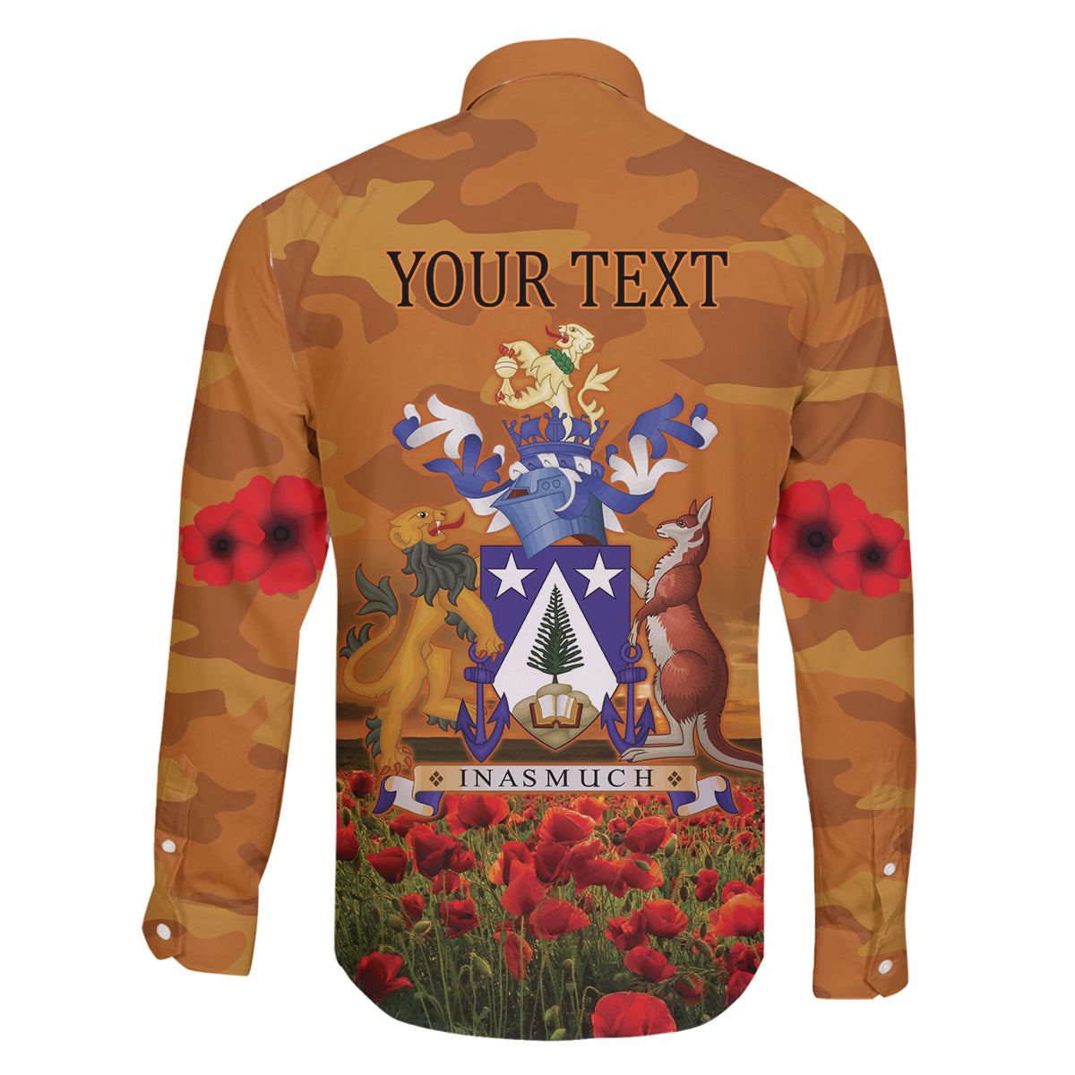 Norfolk Island ANZAC Day Personalised Family Matching Summer Maxi Dress and Hawaiian Shirt with Poppy Field LT9 - Polynesian Pride
