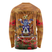 Norfolk Island ANZAC Day Personalised Long Sleeve Shirt with Poppy Field LT9 - Polynesian Pride