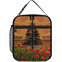 Norfolk Island ANZAC Day Personalised Lunch Bag with Poppy Field LT9 10.2 × 8.3 × 4.3 inch Art - Polynesian Pride