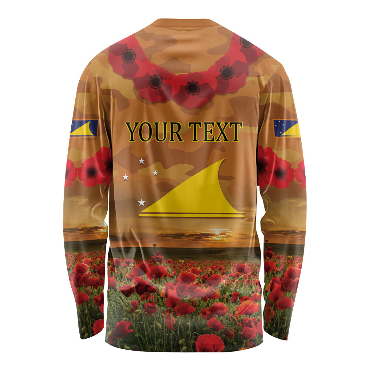 Tokelau ANZAC Day Personalised Long Sleeve Shirt with Poppy Field LT9 - Polynesian Pride