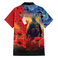 Tonga ANZAC Day Personalised Family Matching Off Shoulder Short Dress and Hawaiian Shirt Soldier Te Tau Manatui Kinautolu with Poppy Field LT9 - Polynesian Pride