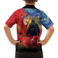 Tonga ANZAC Day Personalised Family Matching Tank Maxi Dress and Hawaiian Shirt Soldier Te Tau Manatui Kinautolu with Poppy Field LT9 - Polynesian Pride