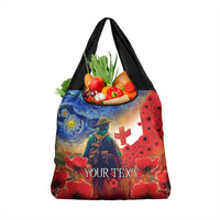 Tonga ANZAC Day Personalised Grocery Bag Soldier Te Tau Manatui Kinautolu with Poppy Field LT9 1-pack One Size Art - Polynesian Pride