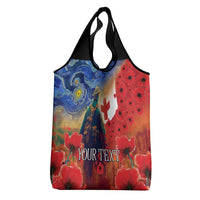 Tonga ANZAC Day Personalised Grocery Bag Soldier Te Tau Manatui Kinautolu with Poppy Field LT9 - Polynesian Pride