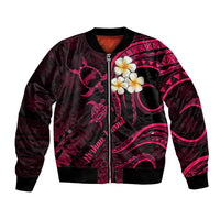 Hawaii Bomber Jacket Niihau Islands Polynesian Sunset Plumeria Pink Vibe LT9 Unisex Pink - Polynesian Pride