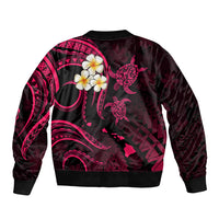 Hawaii Bomber Jacket Niihau Islands Polynesian Sunset Plumeria Pink Vibe LT9 - Polynesian Pride