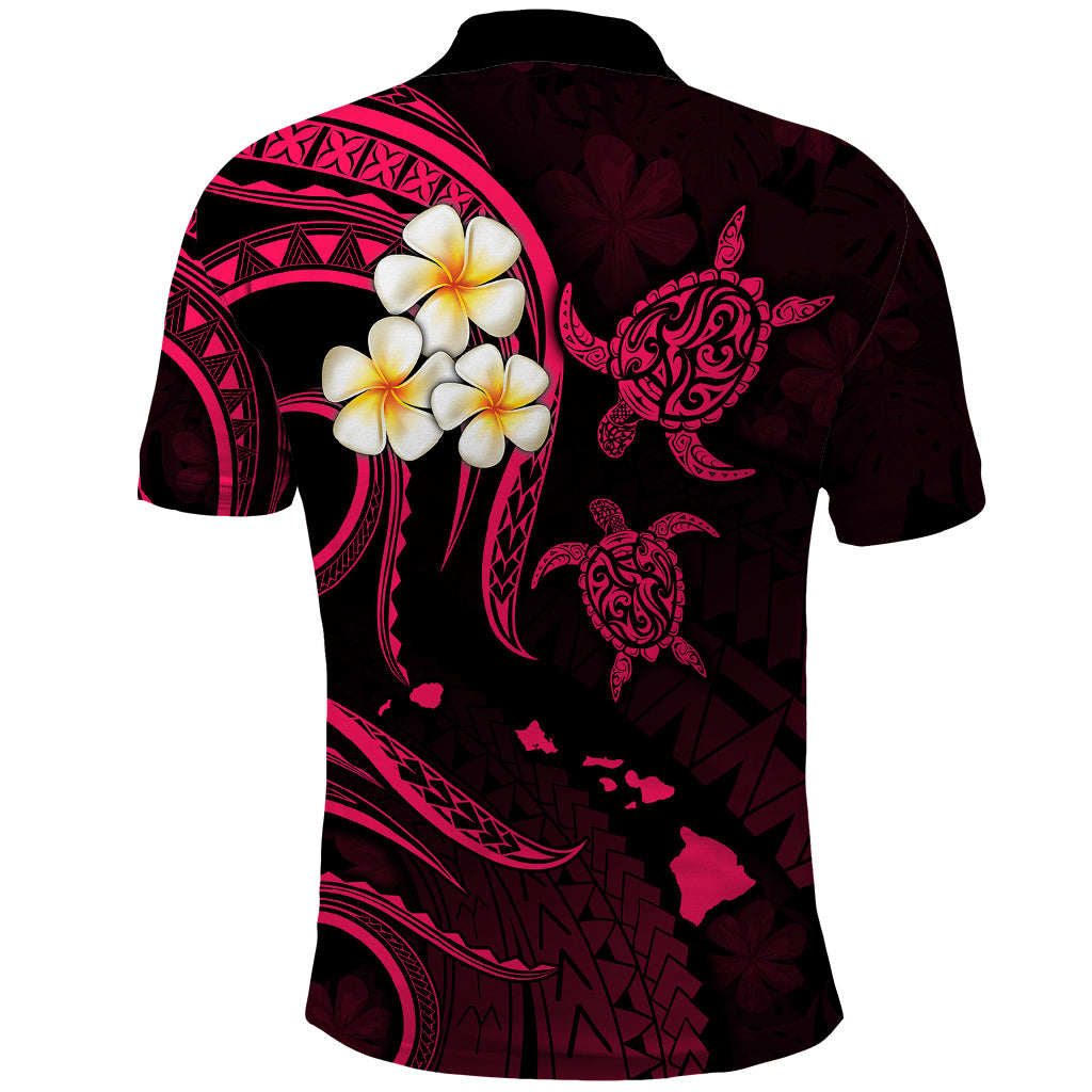 Hawaii Polo Shirt Niihau Islands Polynesian Sunset Plumeria Pink Vibe LT9 - Polynesian Pride