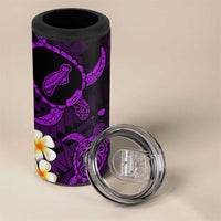 Hawaii Ni'ihau Islands Pacific Plumeria 4 in 1 Can Cooler Tumbler Purple Polynesian Tattoo LT9 - Polynesian Pride