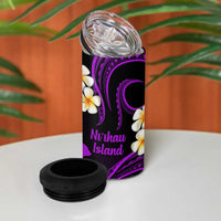 Hawaii Ni'ihau Islands Pacific Plumeria 4 in 1 Can Cooler Tumbler Purple Polynesian Tattoo LT9 - Polynesian Pride