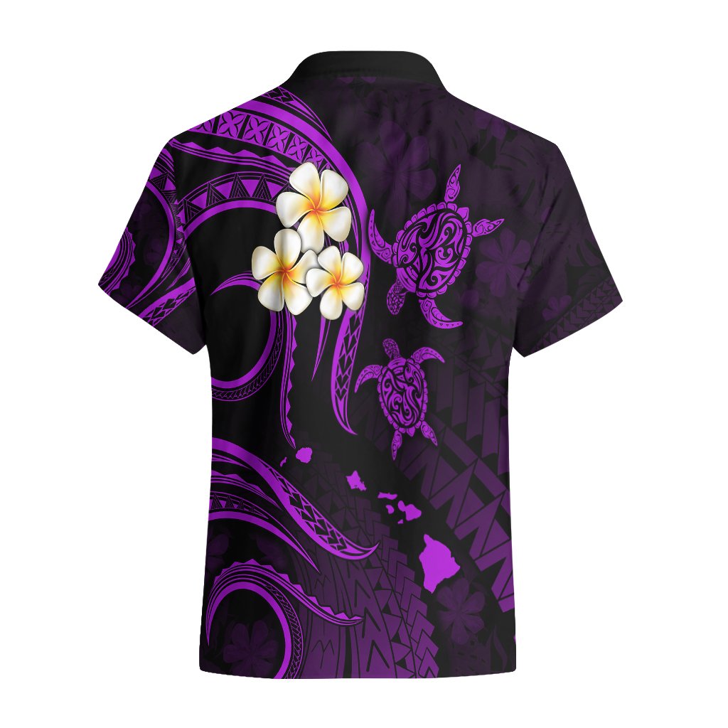 Polynesian Hawaii Hawaiian Shirt Niihau Islands with Pacific Plumeria Purple Vibe LT9 - Polynesian Pride