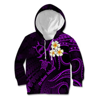 Polynesian Hawaii Kid Hoodie Niihau Islands with Pacific Plumeria Purple Vibe LT9 Hoodie Purple - Polynesian Pride