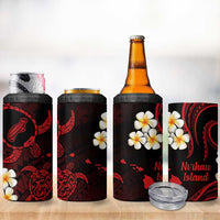 Hawaii Ni'ihau Islands Pacific Plumeria 4 in 1 Can Cooler Tumbler Red Polynesian Tattoo LT9 - Polynesian Pride
