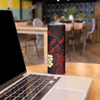 Hawaii Ni'ihau Islands Pacific Plumeria Skinny Tumbler Red Polynesian Tattoo LT9 - Polynesian Pride