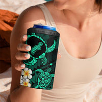 Hawaii Ni'ihau Islands Pacific Plumeria 4 in 1 Can Cooler Tumbler Turquoise Polynesian Tattoo LT9 - Polynesian Pride