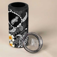 Hawaii Ni'ihau Islands Pacific Plumeria 4 in 1 Can Cooler Tumbler White Polynesian Tattoo LT9 - Polynesian Pride