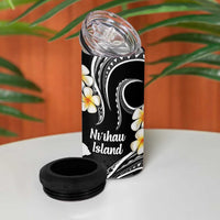 Hawaii Ni'ihau Islands Pacific Plumeria 4 in 1 Can Cooler Tumbler White Polynesian Tattoo LT9 - Polynesian Pride