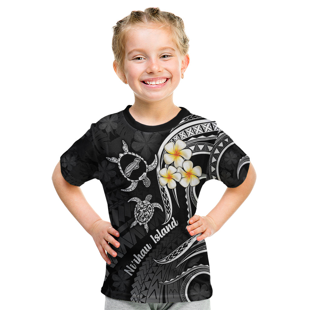 Polynesian Hawaii Kid T Shirt Niihau Islands with Pacific Plumeria White Vibe LT9 White - Polynesian Pride