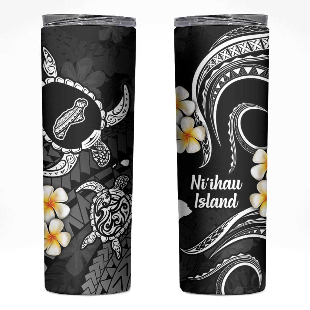 Hawaii Ni'ihau Islands Pacific Plumeria Skinny Tumbler White Polynesian Tattoo LT9 White - Polynesian Pride