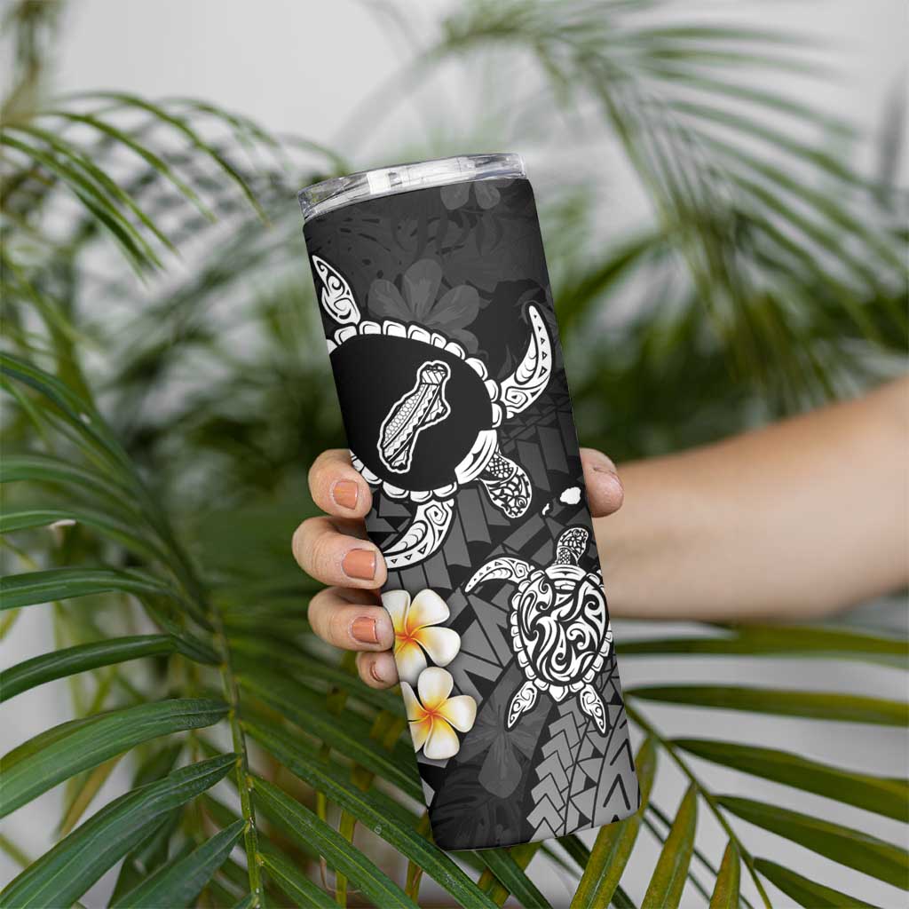 Hawaii Ni'ihau Islands Pacific Plumeria Skinny Tumbler White Polynesian Tattoo LT9 - Polynesian Pride