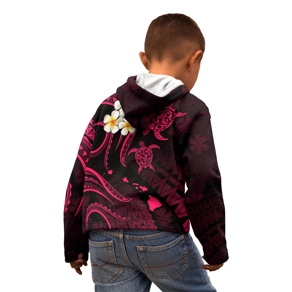 Hawaii Kid Hoodie Molokai Islands Polynesian Sunset Plumeria Pink Vibe LT9 - Polynesian Pride