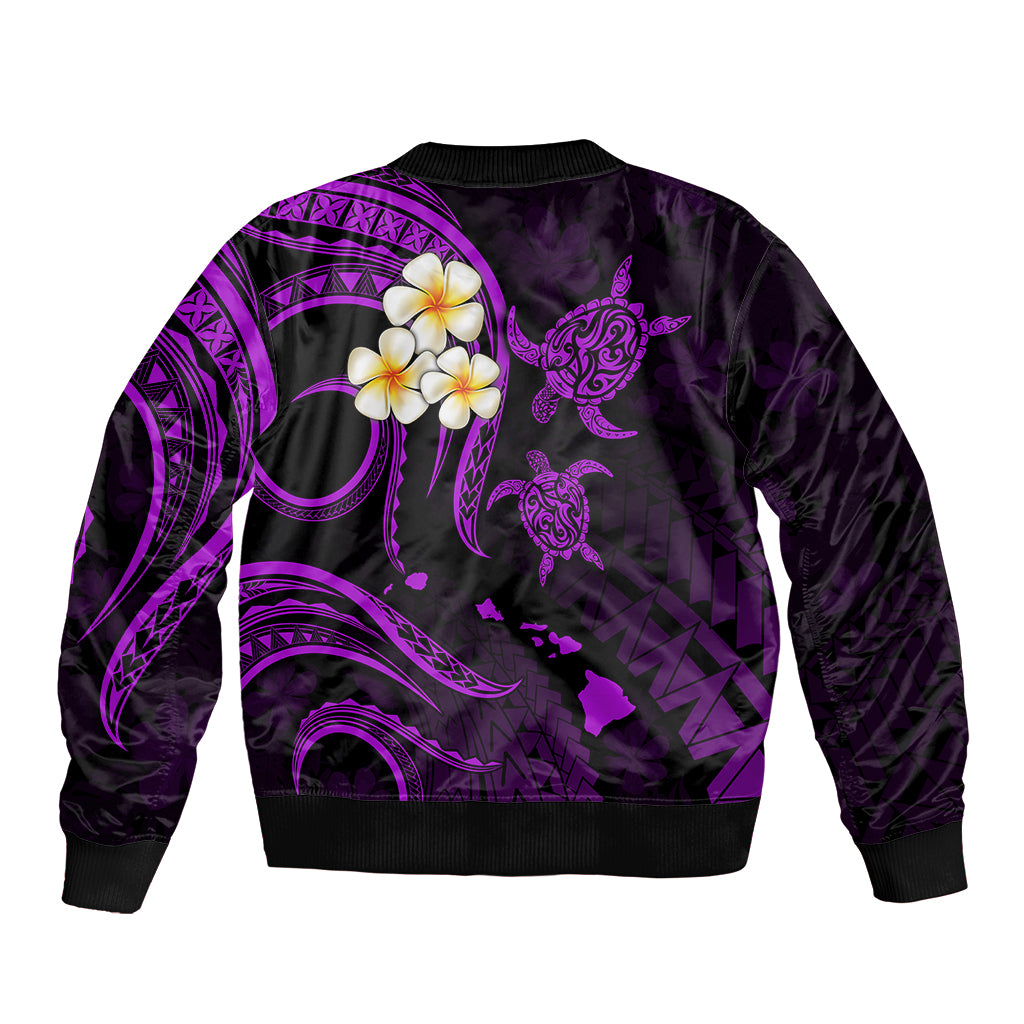Polynesian Hawaii Bomber Jacket Molokai Islands with Pacific Plumeria Purple Vibe LT9 - Polynesian Pride