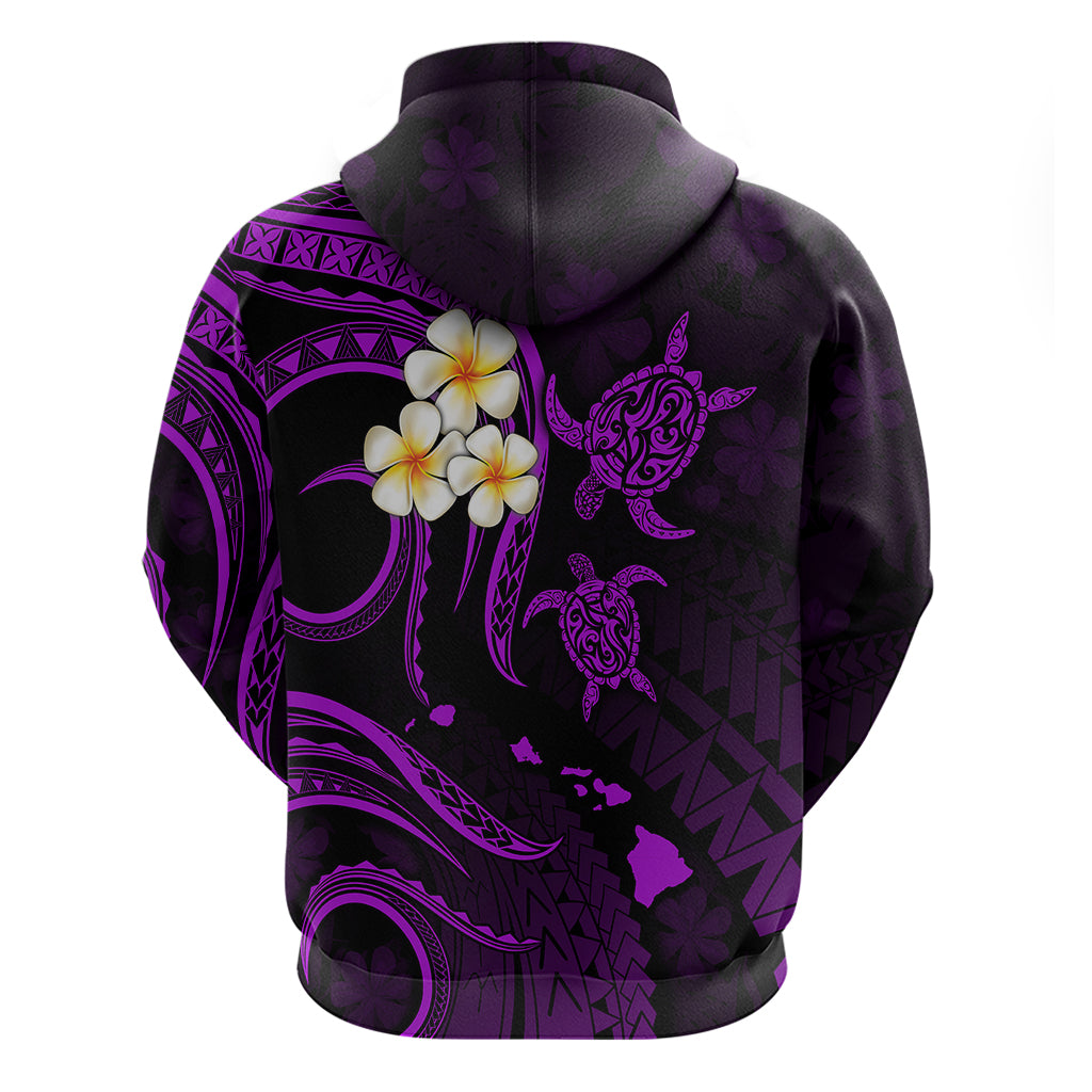 Polynesian Hawaii Hoodie Molokai Islands with Pacific Plumeria Purple Vibe LT9 - Polynesian Pride