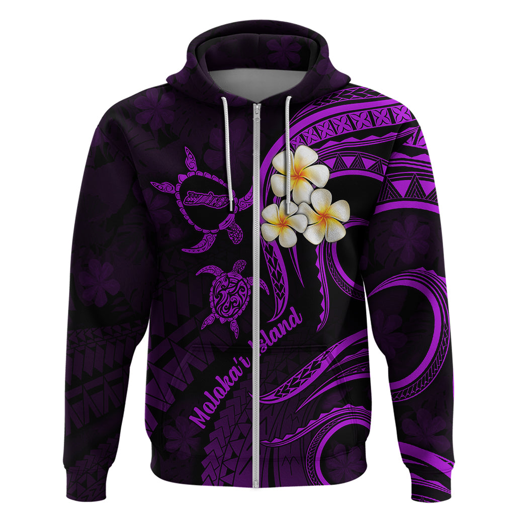Polynesian Hawaii Hoodie Molokai Islands with Pacific Plumeria Purple Vibe LT9 - Polynesian Pride