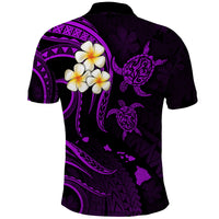 Polynesian Hawaii Polo Shirt Molokai Islands with Pacific Plumeria Purple Vibe LT9 - Polynesian Pride